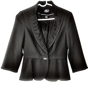 White House Black Market Black Blazer Jacket Peplum One Button